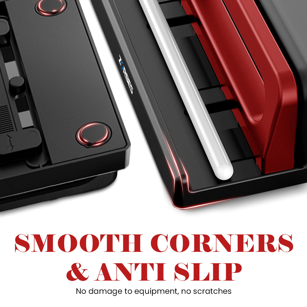 ZORBES Desk Laptop Stand 3-16'' Mobile Device Organizer Rack Adjustable Spacing Phone/Tablet/Laptop Stand Anti Slip Base Design Rugged ABS Desk Mobile Device Organzier for Home, Kitchen, Office ZORBES Desk Laptop Stand 3-16'' Mobile Device Organizer Rack Adjustable Spacing Phone/Tablet/Laptop Stand Anti Slip Base Design Rugged ABS Desk Mobile Device Organzier for Home, Kitchen, Office